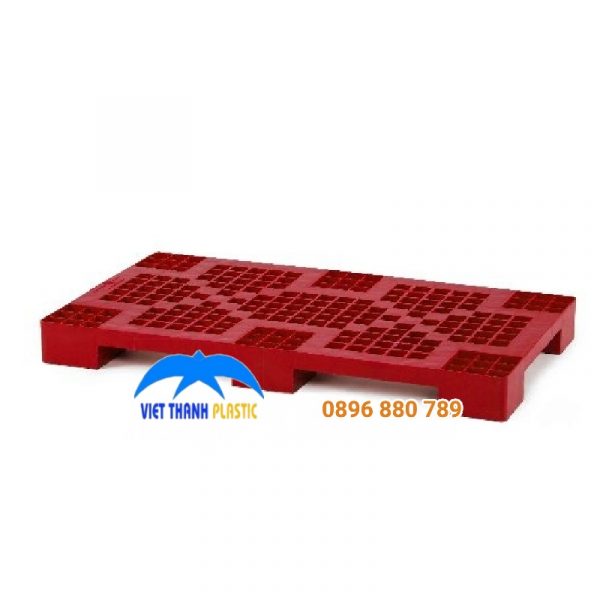 Pallet nhựa đơn 327 màu đỏ, chất liệu nhựa PP chính phẩm