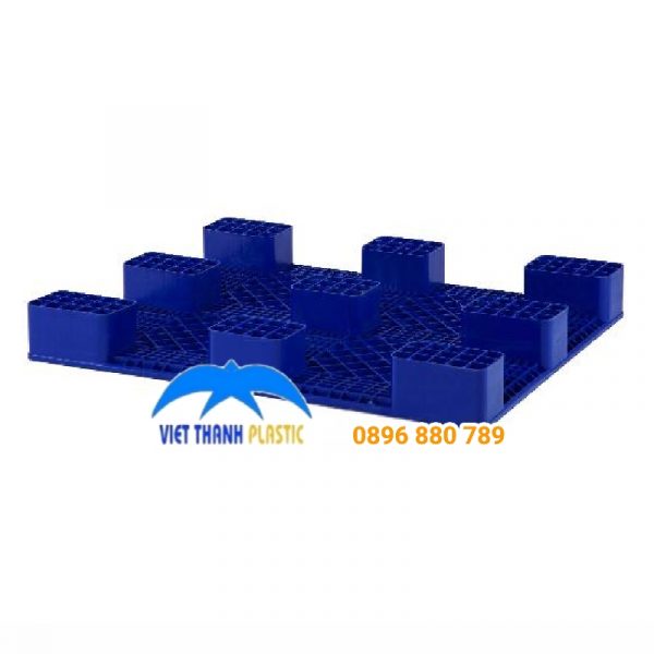 Mặt dưới Pallet Nhựa Liền Khối 1 Mặt 497C HDPE 1000x1200x140 mm