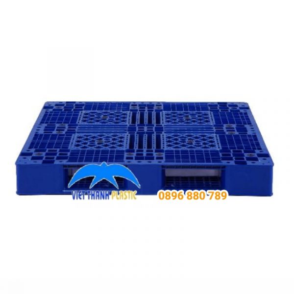 Mặt Ngang Pallet nhựa liền khối 1 mặt 1200x1200x150mm tải trọng lớn