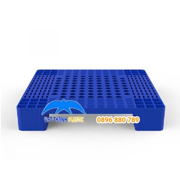 Mặt Ngang Pallet Nhựa Vuông 594 Màu Xanh HDPE 600x600x100 mm