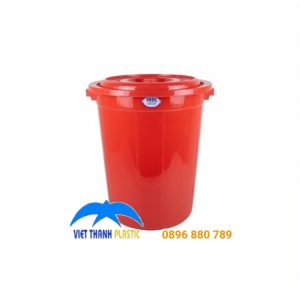 Thùng nhựa có nắp dung tích 100L bằng nhựa PP chính phẩm, lưu trữ an toàn, dễ vệ sinh