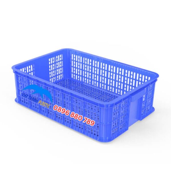 Sóng hở 1T9 nhựa HDPE màu xanh dương kích thước 610x420x190mm