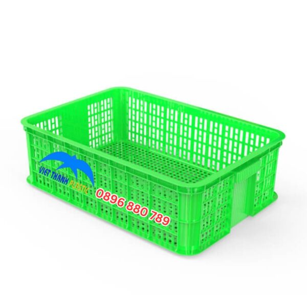 Sóng hở 1T9 nhựa HDPE màu xanh lá kích thước 61x42x19cm