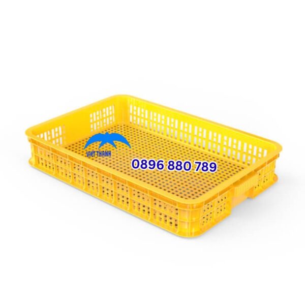 Sóng nhựa hở 1T màu vàng cao 100mm dễ thao tác trong kho xưởng