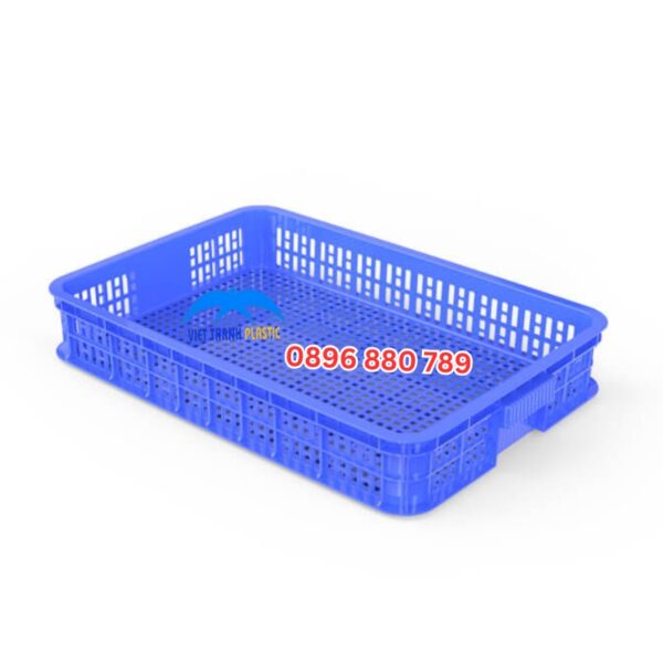 Sóng nhựa hở 1T màu xanh dương cao 100mm dùng đựng và phân loại hàng hóa