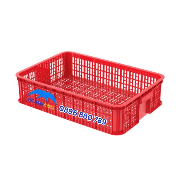 Sóng nhựa hở 1T5 màu đỏ HDPE dùng trong kho xưởng và nông nghiệp