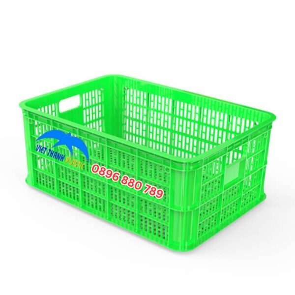 Sọt nhựa 2T5 màu xanh lá HDPE cao 25cm