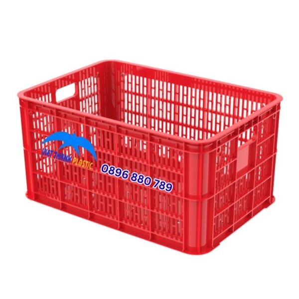 Sọt nhựa 3T1 màu đỏ HDPE cao 31cm