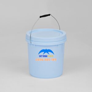 Thùng sơn 10 lít VT04S quai sắt màu trắng xanh