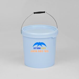 Thùng sơn 12L VT23S quai sắt màu trắng xanh
