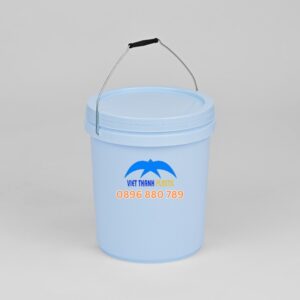 Thùng sơn 20 lít VT01S quai sắt màu trắng xanh