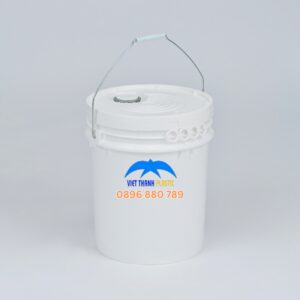 Thùng sơn 20 lít VT29S nắp nhỏ quai sắt màu trắng