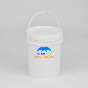 Thùng sơn 20 lít VT31S trụ tròn nắp kín quai nhựa màu trắng