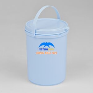Thùng sơn 5 lít VT18S quai nhựa màu trắng xanh