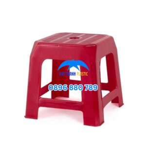 Ghế nhựa lùn 224 màu đỏ chính hãng Nhựa Việt Thành chất liệu PP cao cấp