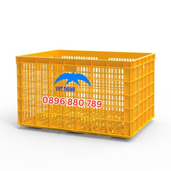 sọt nhựa 26 bánh xe màu vàng HDPE kích thước 1180x880x689mm
