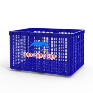 sọt nhựa 26 bánh xe màu xanh dương HDPE kích thước 1180x880x689mm