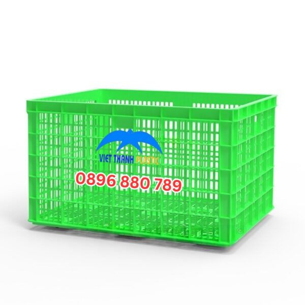 sọt nhựa 26 bánh xe màu xanh lá HDPE 1180x880x689mm