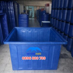 Thùng nhựa vuông 1250 lít màu xanh HDPE dung tích lớn