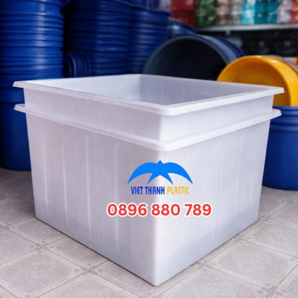 Thùng vuông 1250L trắng HDPE Thùng nhựa vuông 1250 lít màu trắng nhựa HDPE dung tích lớn