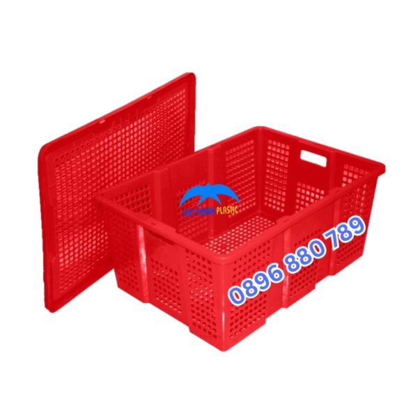 Sọt đựng trái cây kích thước 600x423x262mm nhựa PP nguyên sinh chịu lực tốt