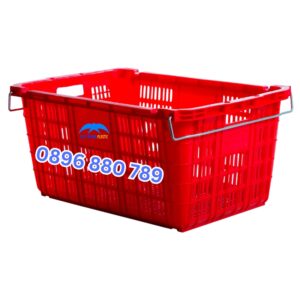 Sóng hở quai sắt kích thước 720x460x325mm nhựa PP nguyên sinh cao cấp