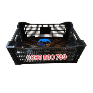 Sọt nhựa VT198SH sóng cà chua hở đựng nông sản công nghiệp.